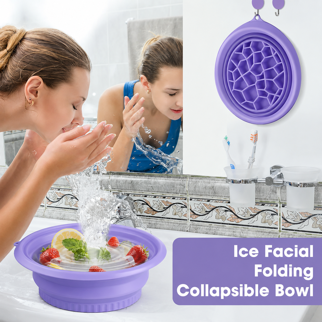 Foldable Ice Face Bowl | Ice Bowl for Face Dip | Face Ice Bowl for Instant Glow